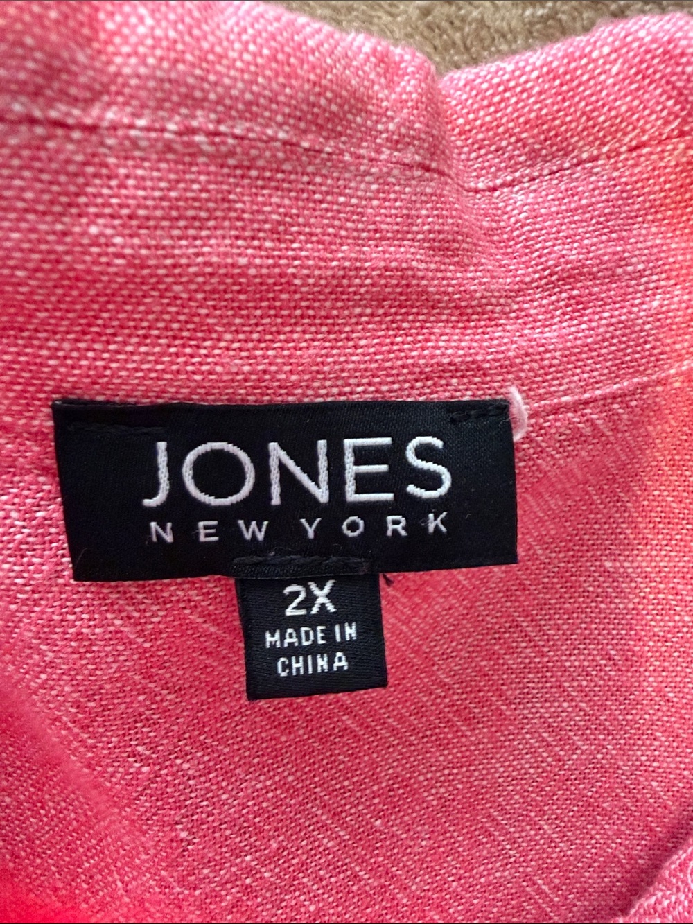 Jones New York Women’s ' Coral Pink Button-Front Shirt - Picture 2 of 5